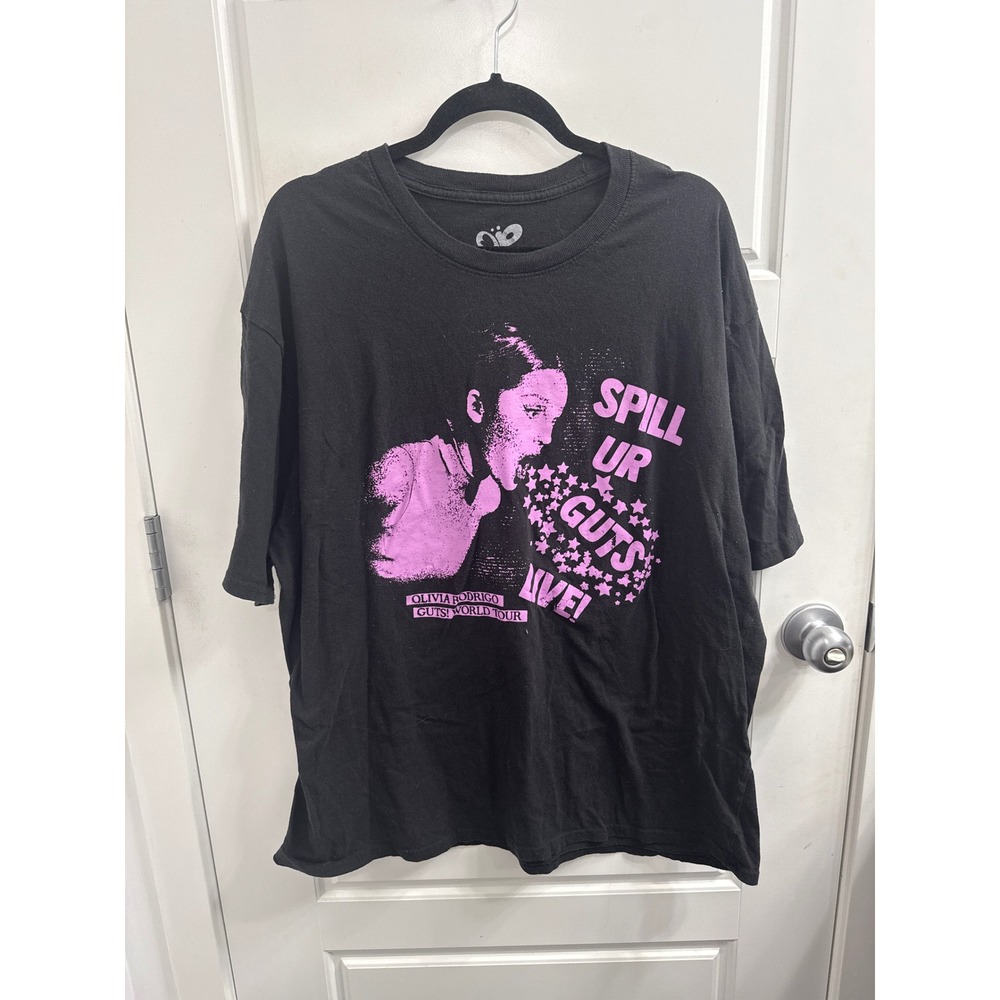 Olivia Rodrigo Guts World Tour 2024 Spill Ur Guts Live Concert T-Shirt Black XXL